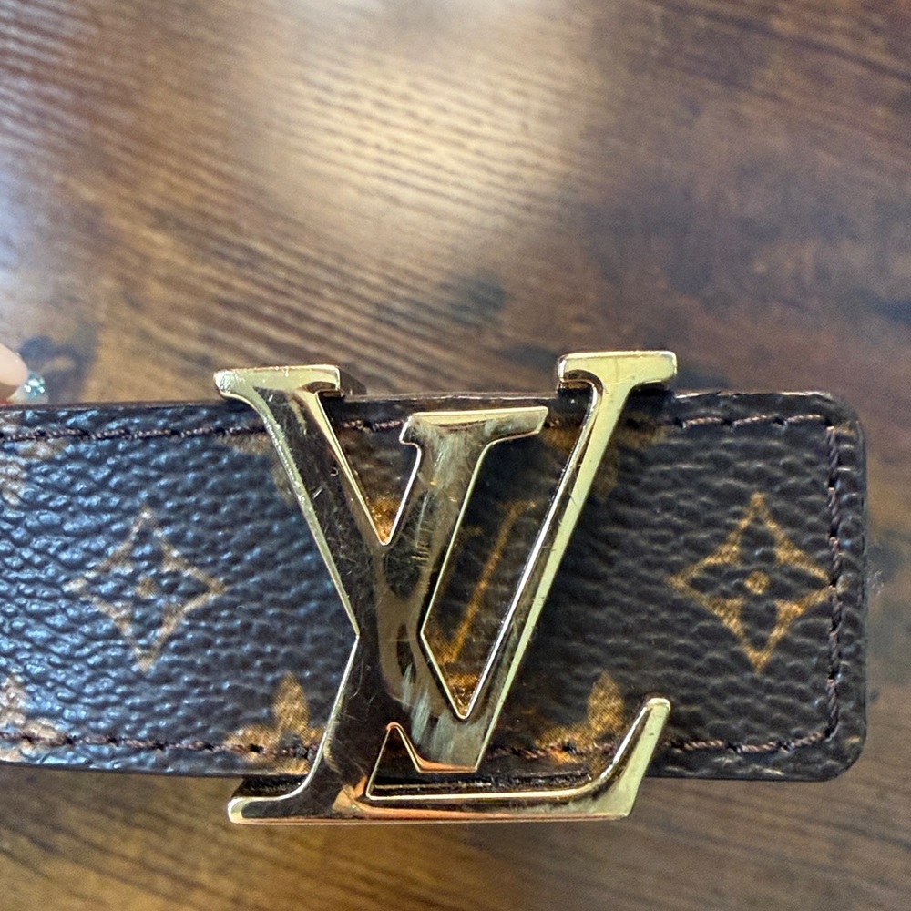 ***SOLD*** Louis Vuitton Brown and Gold Monogram Belt size 85 w/COA - Picture 7 of 7